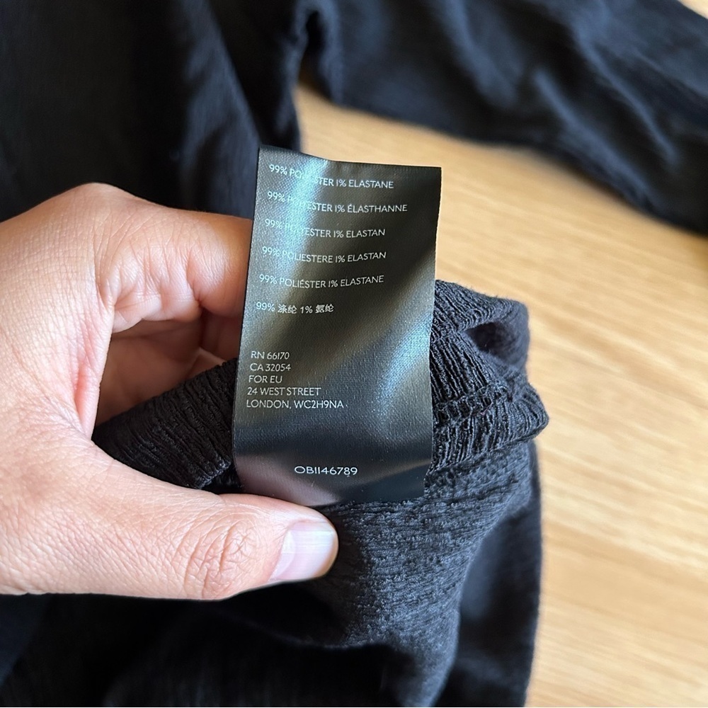 Anthropologie Black V-Neck Long Sleeve Top Women’s XS - Picture 3 of 7